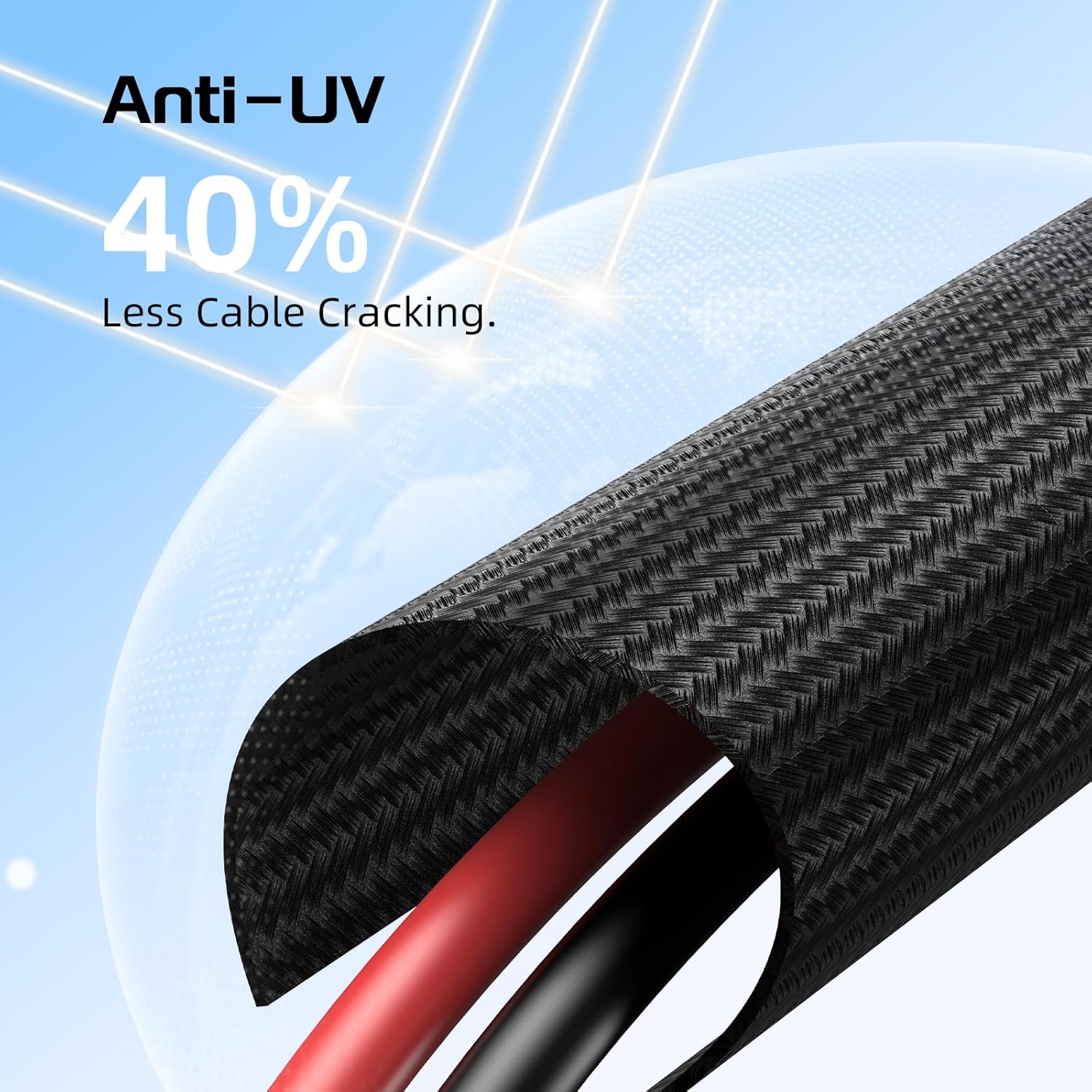 Bateria Power 1 Pair 50FT Solar Cables, 10 Gauge Solar Extension Cable with IP68 Female & Male Waterproof Connectors and Dust Caps for RV, Photovoltaic Systems