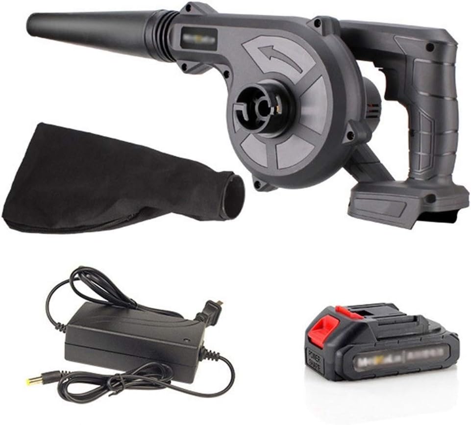 Mini Cordless Leaf Blower and Vacuum Shredder 2-in-1 Garden Blower with Collection Bag Battery1 58000h (Battery2 78000h+kit) (Battery*2 58000h)