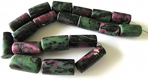 natural ruby zoisite smooth pipe shaped large tube tumbles beads, 20mm to 25mm, 9 inch
