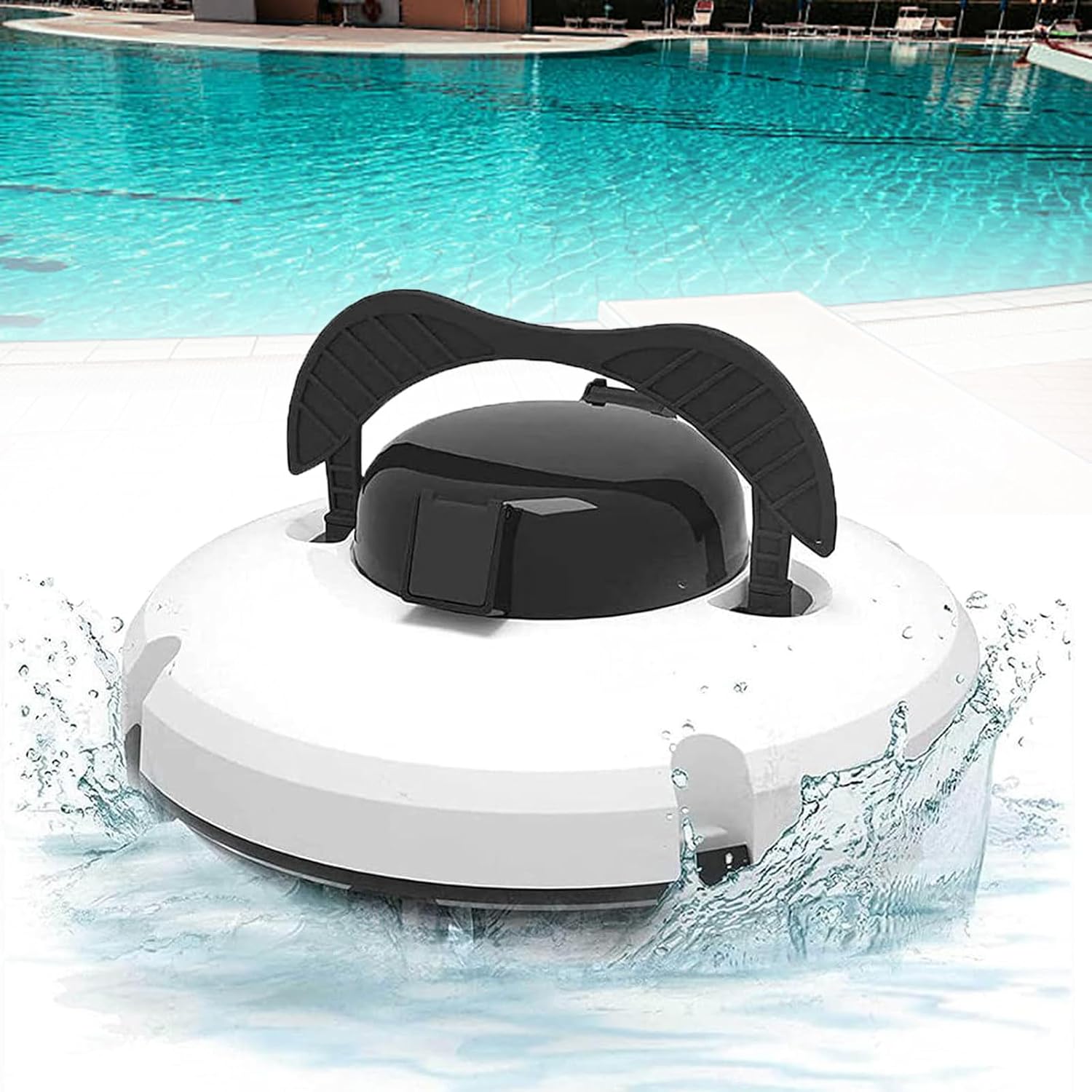 Robotic Pool Cleaner, Cordless Robotic Pool Cleaner, 120 Mins Runtime, Rechargeable Portable Pool Cleaner Robot for Above/In-Ground Flat Pools,220V