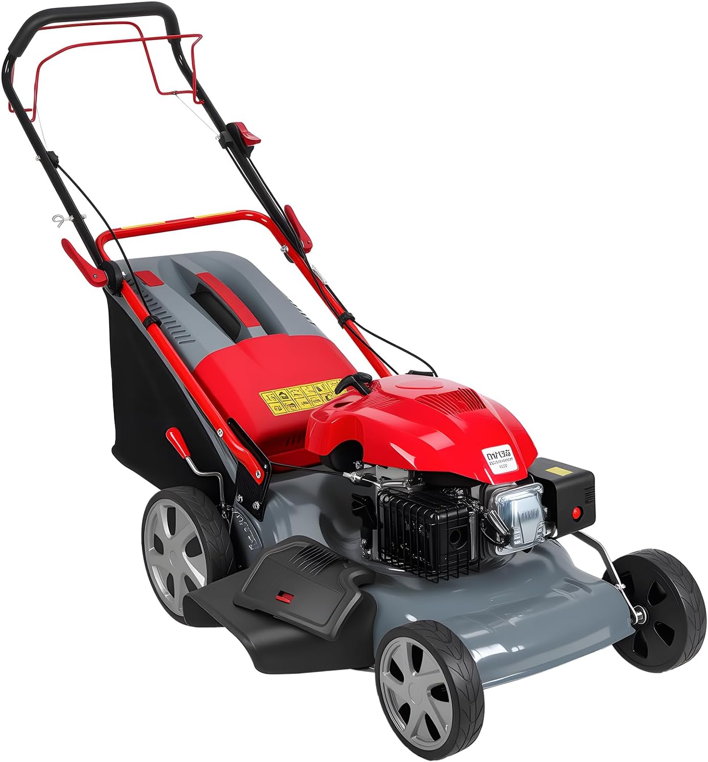 Self Propelled Lawn Mower 20-Inch with 60L Grass Bag - 173cc Engine Gas Push Lawn Mower for Hills 3-in-1 Mulch Bag Side-Discharge Rear Wheel Drive for Uneven Yards​​ Lawn Care (173CC)