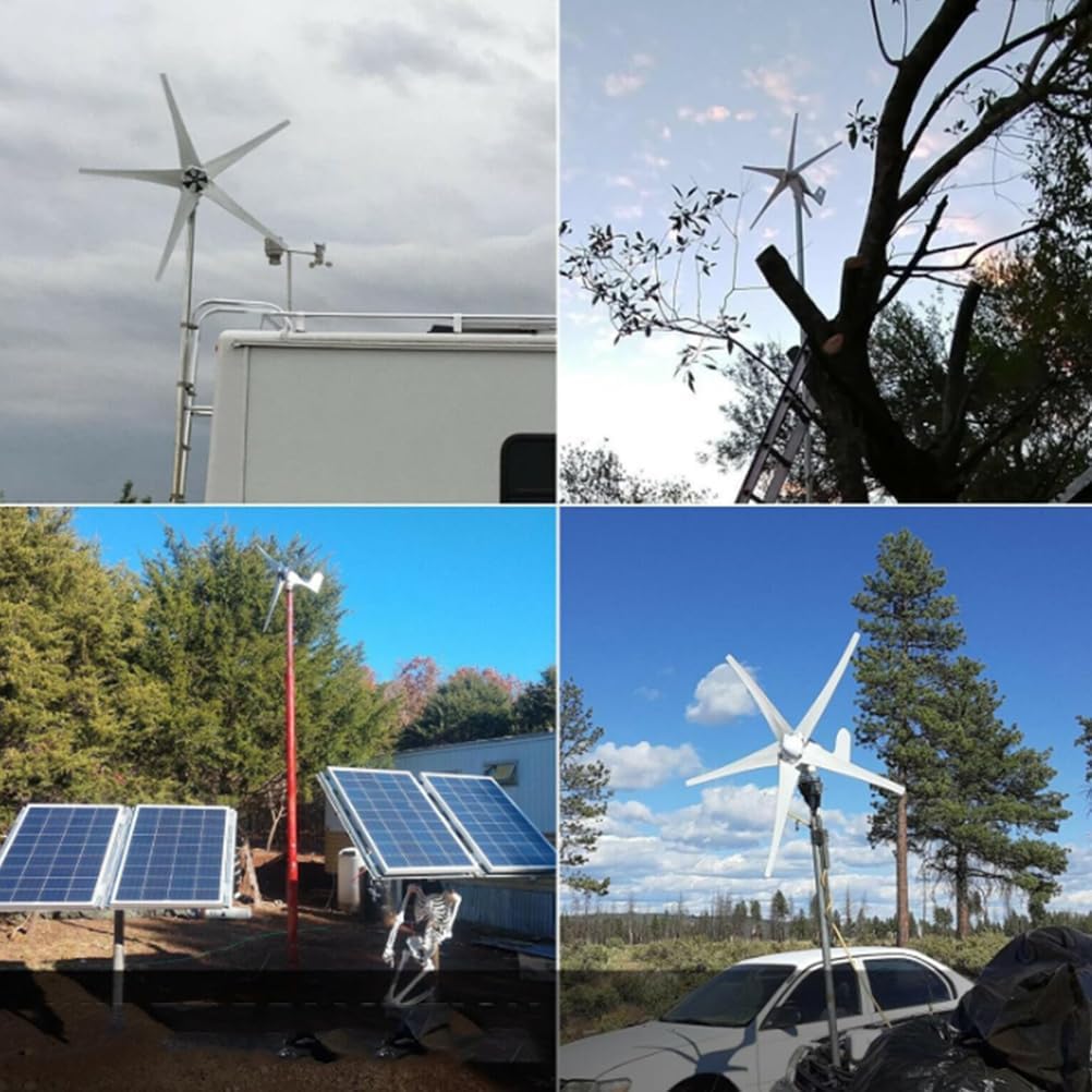 1200W-3600W Low Noise AC 5 Blades Wind Turbine Generator 12V 24V 48V 220V Low Speed 3 Phase Vertical Wind Power Generator W/Controller