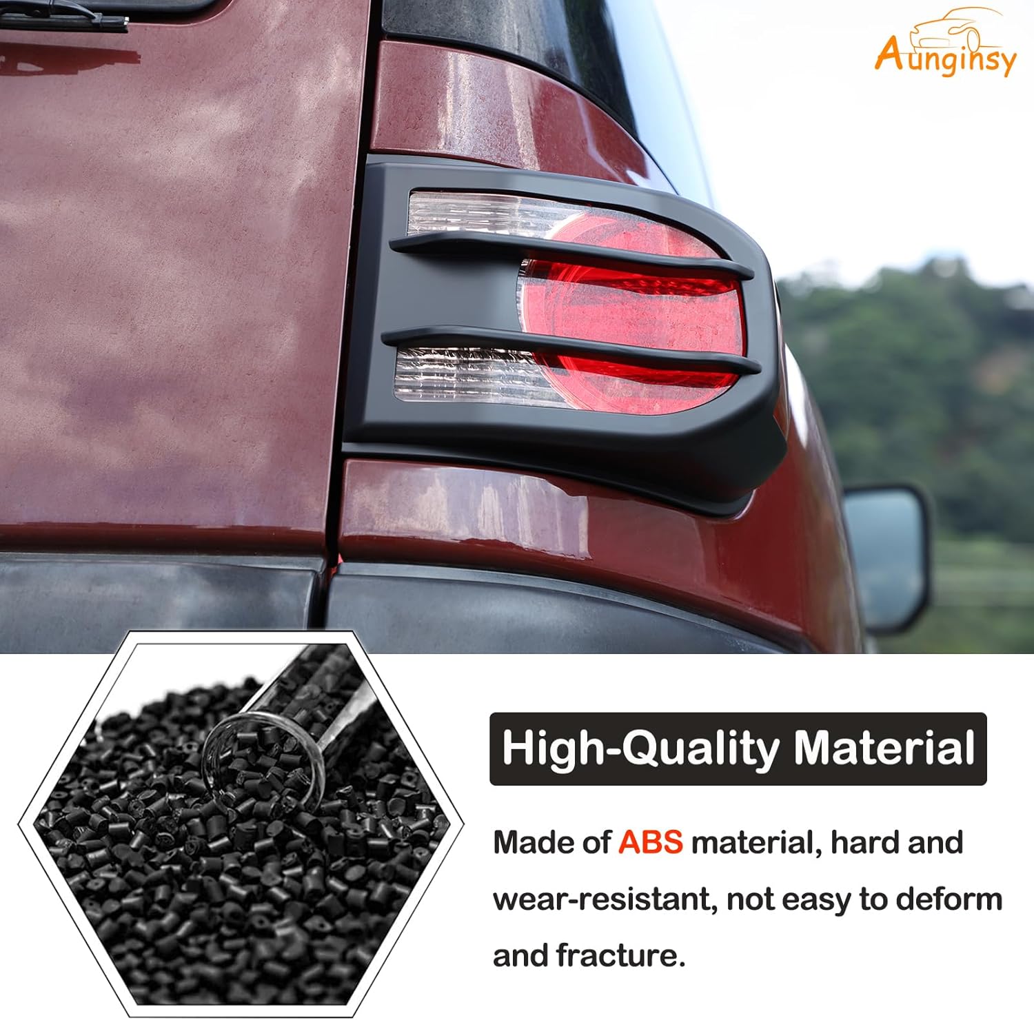 Aunginsy Front Lights & Tail Lights Guard Cover Fit Toyot@a FJ Cruiser 2007-2024 Car Front Fog Light Lamp Cover Tail Light Lamp Cover Decorative Guard Frame Bezels Protection ABS Exterior Accessories