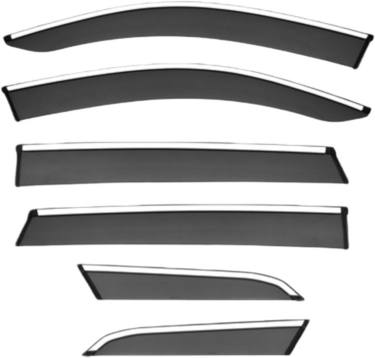 Window Deflectors for Lincoln Corsair MK1 2020+, Sun Rain Guard Window Visors Vent Shades with Bright Stripes Car Accessories,6PCS