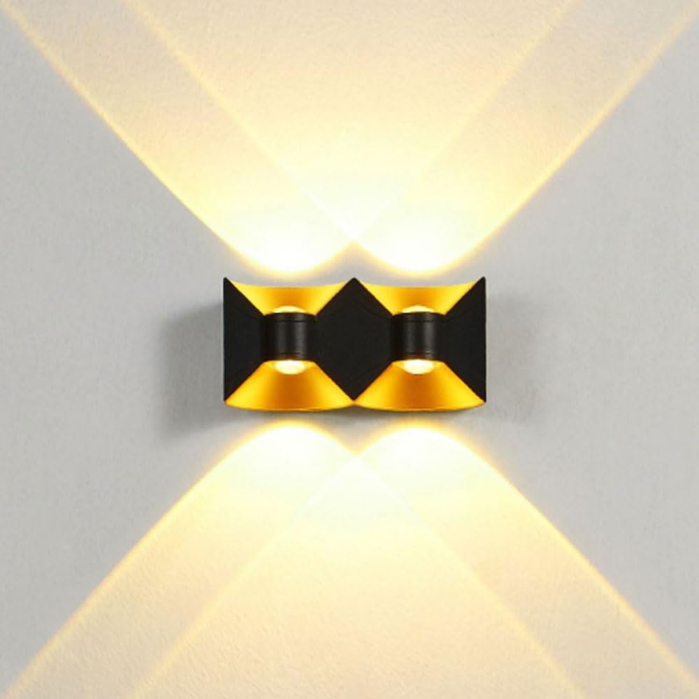 Wall Sconces Indoor Modern LED Outdoor 4-Light 12W Integrated LED Up and Down Lighting Fixtures Wall Mount Lamp IP65 Waterproof Wall Lamp for Doorway Hallway Garden