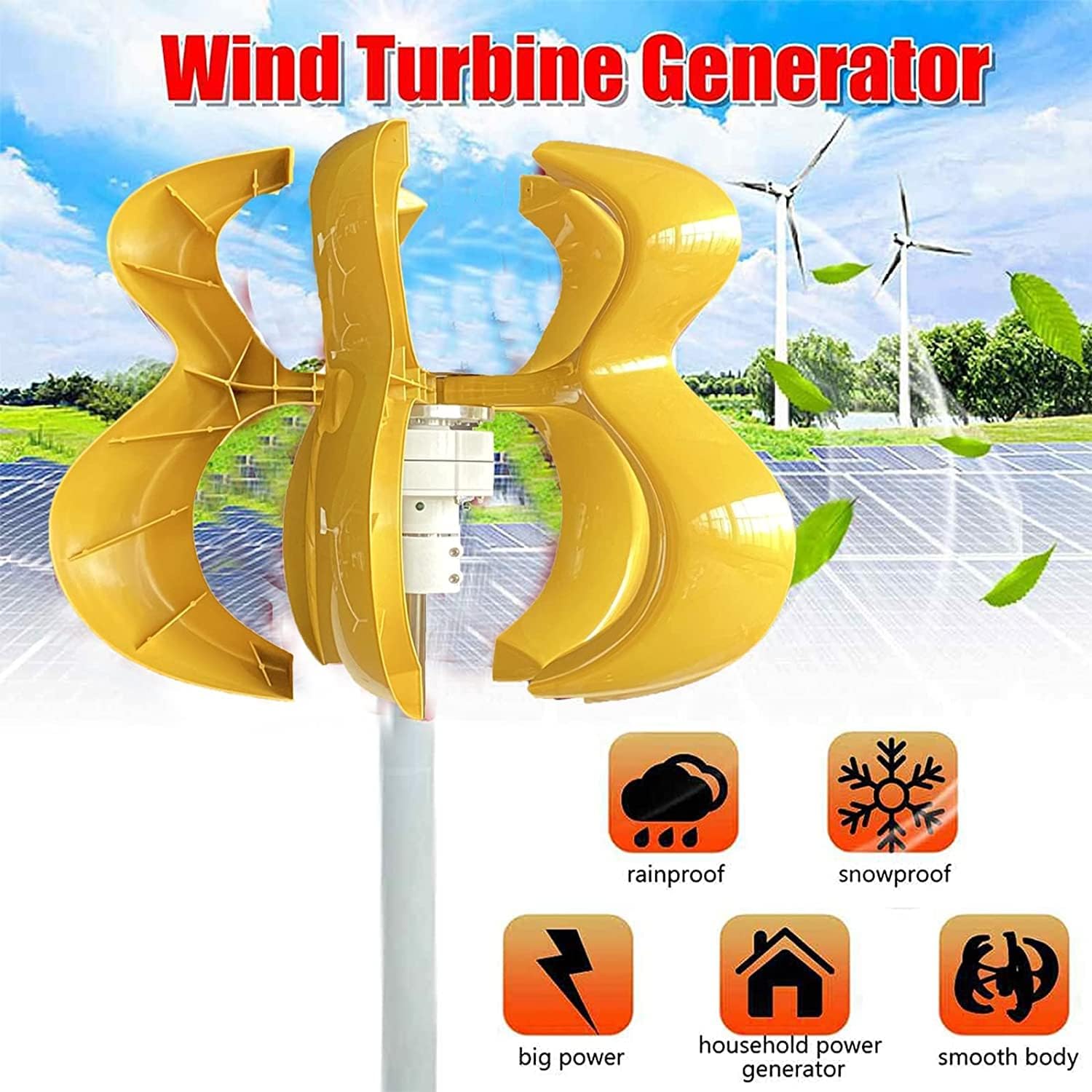 9000W Vertical Wind Power Turbine Generator, with Control Panel Use Start +Magnetic Levitation Axis Wind Turbine Generator Power for Outdoor Garden