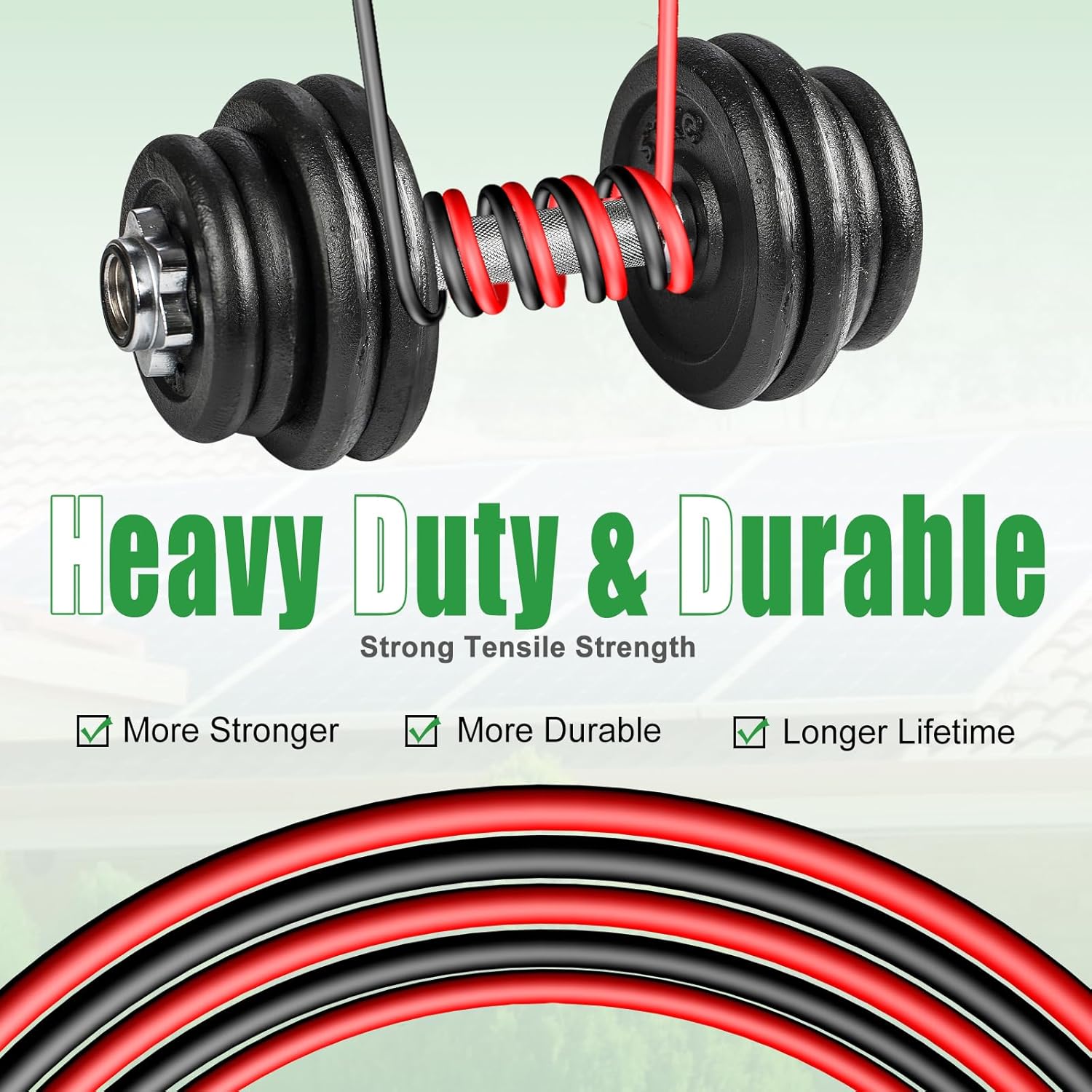 Twin Wire Solar Extension Cable 100FT - 10AWG (6mm²) Solar Panel Tinned Copper Wire for Outdoor, Automotive, RV, Boat and Marine Use - Black & Red