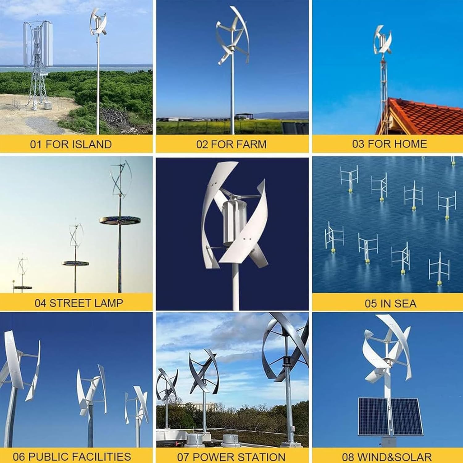 Vertical Wind Turbine Generator 3000W,12V 24V 48V with 3 Blades,with Controller Kit Low Noise,for Farm Garden for Marine,RV,Home,Windmill Generator 48V