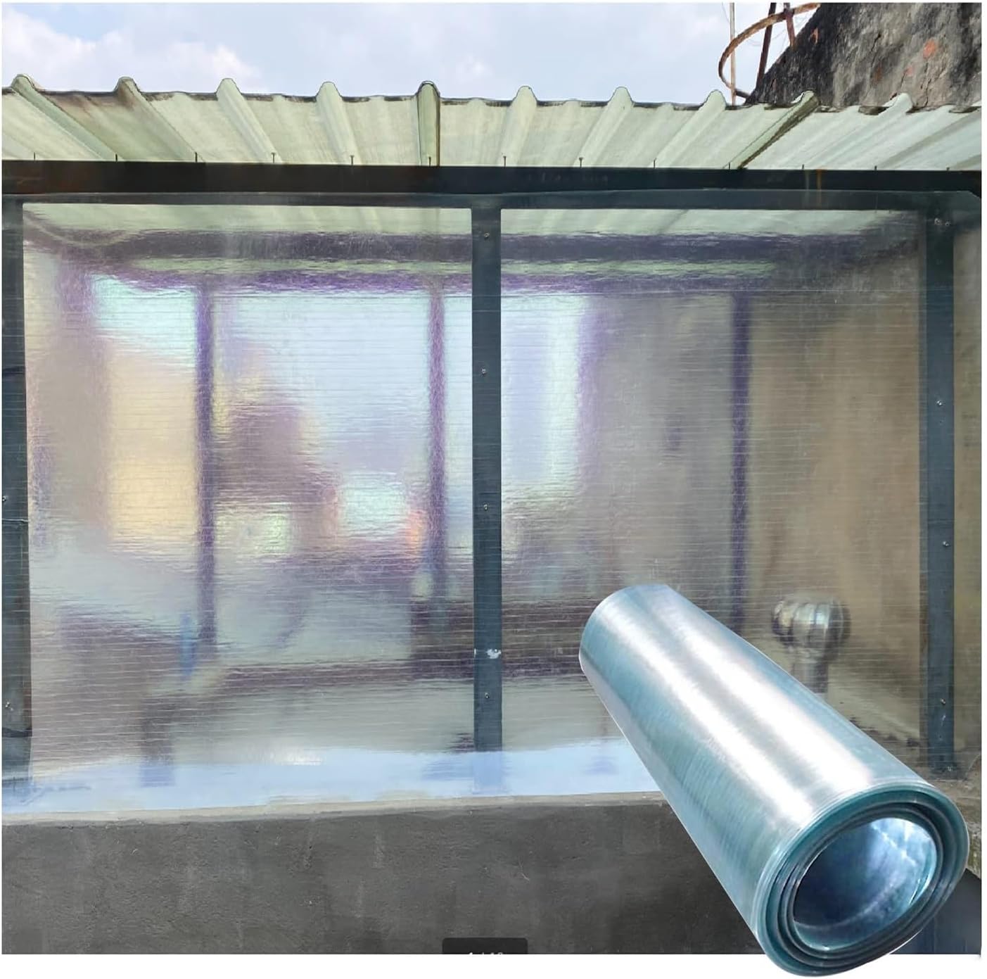 Garden Greenhouse Covering,Transparent Roof Sheet，Polycarbonate Roofing Sheet，for Greenhouse Insulation and Waterproof High Load-Bearing Capacity for Sunroom Carport (Size : W0.6xL15m)