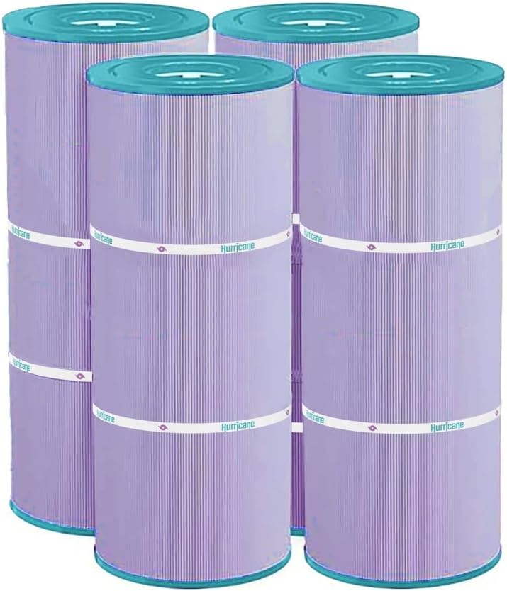 Hurricane Filters 4 Pack HF56SV-04 Platinum Purple Pool Filter Cartridge - Replacement for Pleatco PA56L, Hayward SwimClearC2030, CX481X RE PAK4