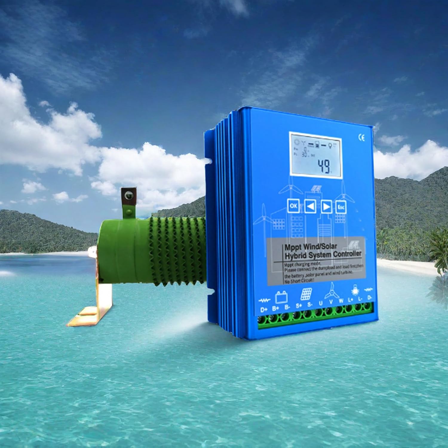 16000W Wind Solar Hybrid Charge Controller with Dump Load for max 20000W Wind Turbine Generator 6000W Solar Panel 12V 24V Battery Auto MPPT Charge Boost Charging Regulator Off Grid,12V