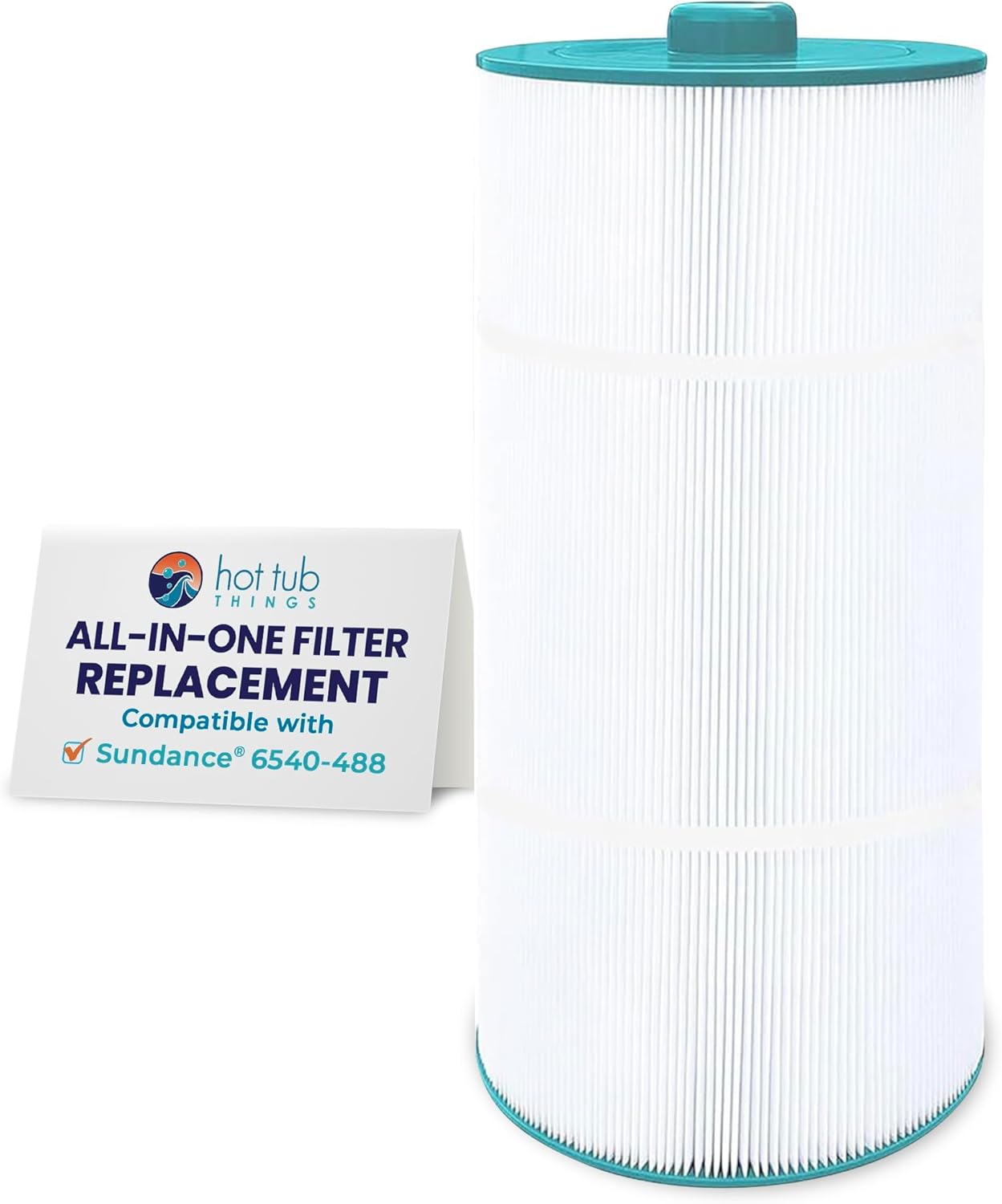 All-in-One Filter Replacement for Sundance Spa 880 & 850 (6540-488) + Hot Tub Pillow & Cover Cleaner – Gentle on Vinyl & Headrests, Removes Build-Up, Everyday Spa Care Bundle