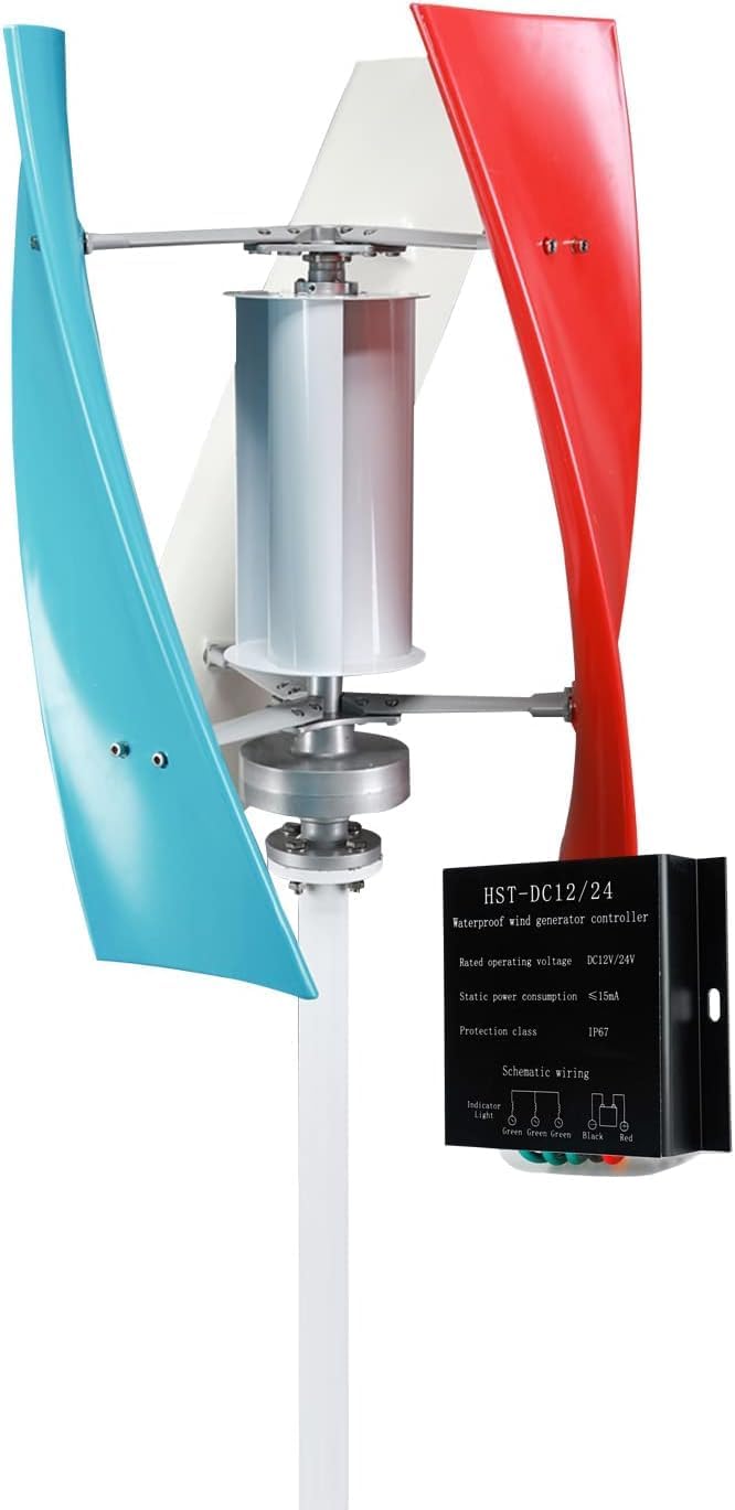 CAJUCA 8000W Low Noise Vertical Axis Wind Turbine Generator, Free Energy Magnetic Levitation Wind Generator 3 Blade Power Generation Windmill