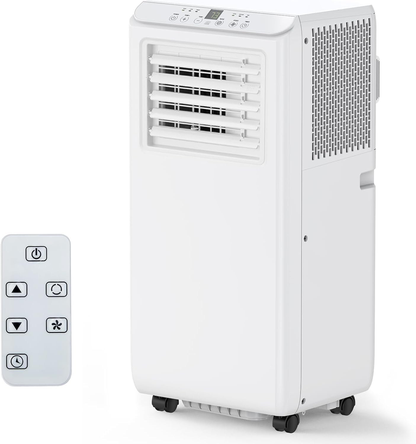 Portable Air Conditioners, 8000 BTU Portable AC for Rooms Up to 350 Sq.Ft. 3-In-1 Unit with Cooling, Dehumidifier, 3-Speed Fan, 24-Hour Timer, Remote, and Quiet Operation, Ideal for Bedrooms, White