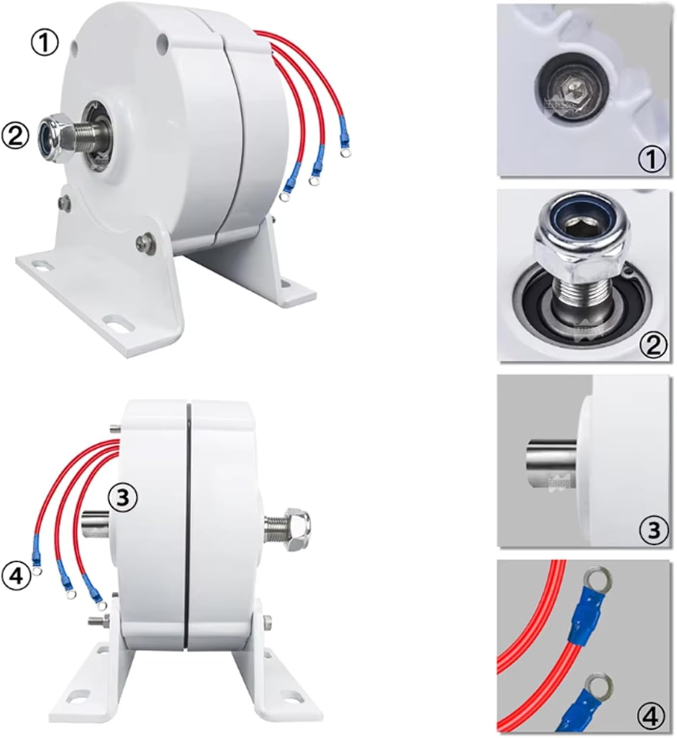 1000W-5000W 450Rpm Permanent Magnet Alternator Coreless Maglev Generator 12V 24V 48V 220V DIY AC Alternators for Hydroelectric Generators and Wind Turbines