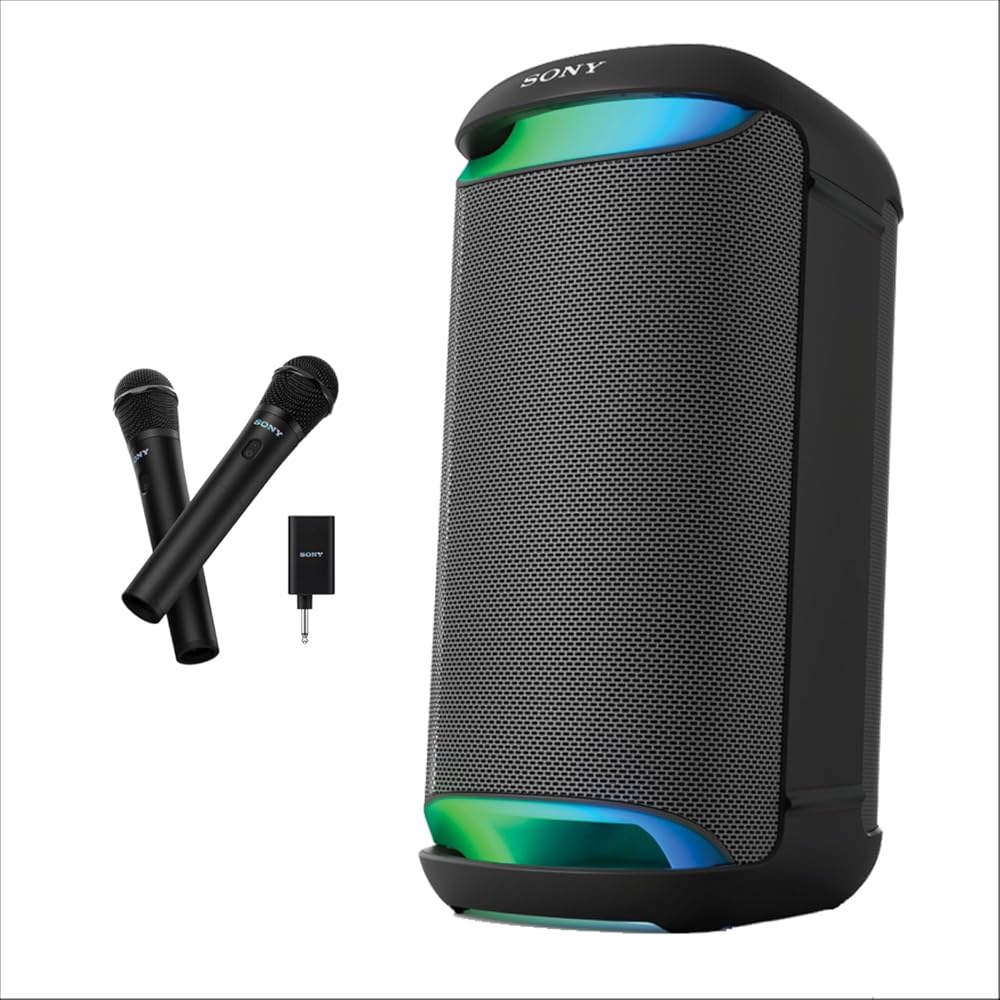 Sony SRS-XV500 Portable Bluetooth Karaoke Party Speaker & Karaoke Machine, 25-Hour Battery, Splash Resistant, Ambient Lights + ULT MIC Wireless Mic