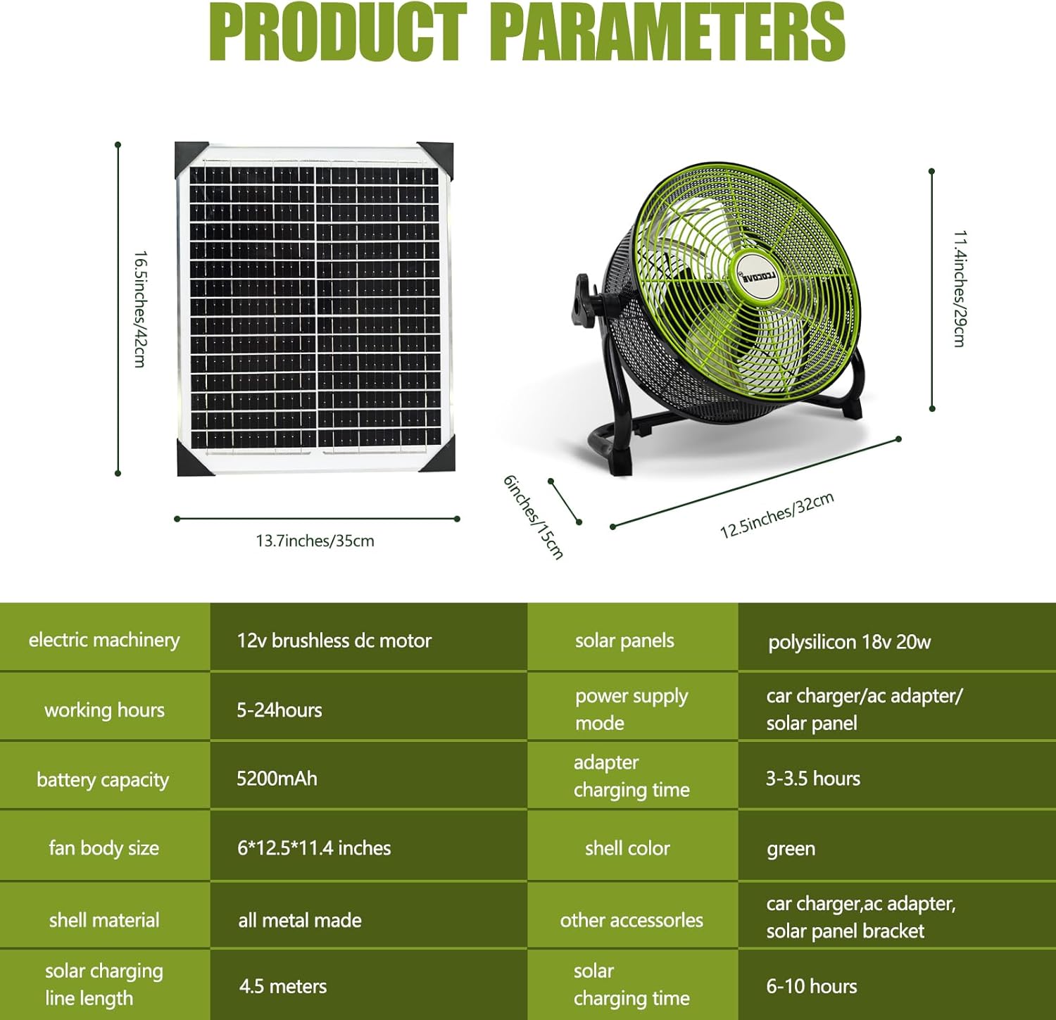 Battery Operated Fan,Can Running 5-24 Hours, Solar Fan Design For Shed, Home ，Outdoor,with USB Output For Emergency Situation Without Electric