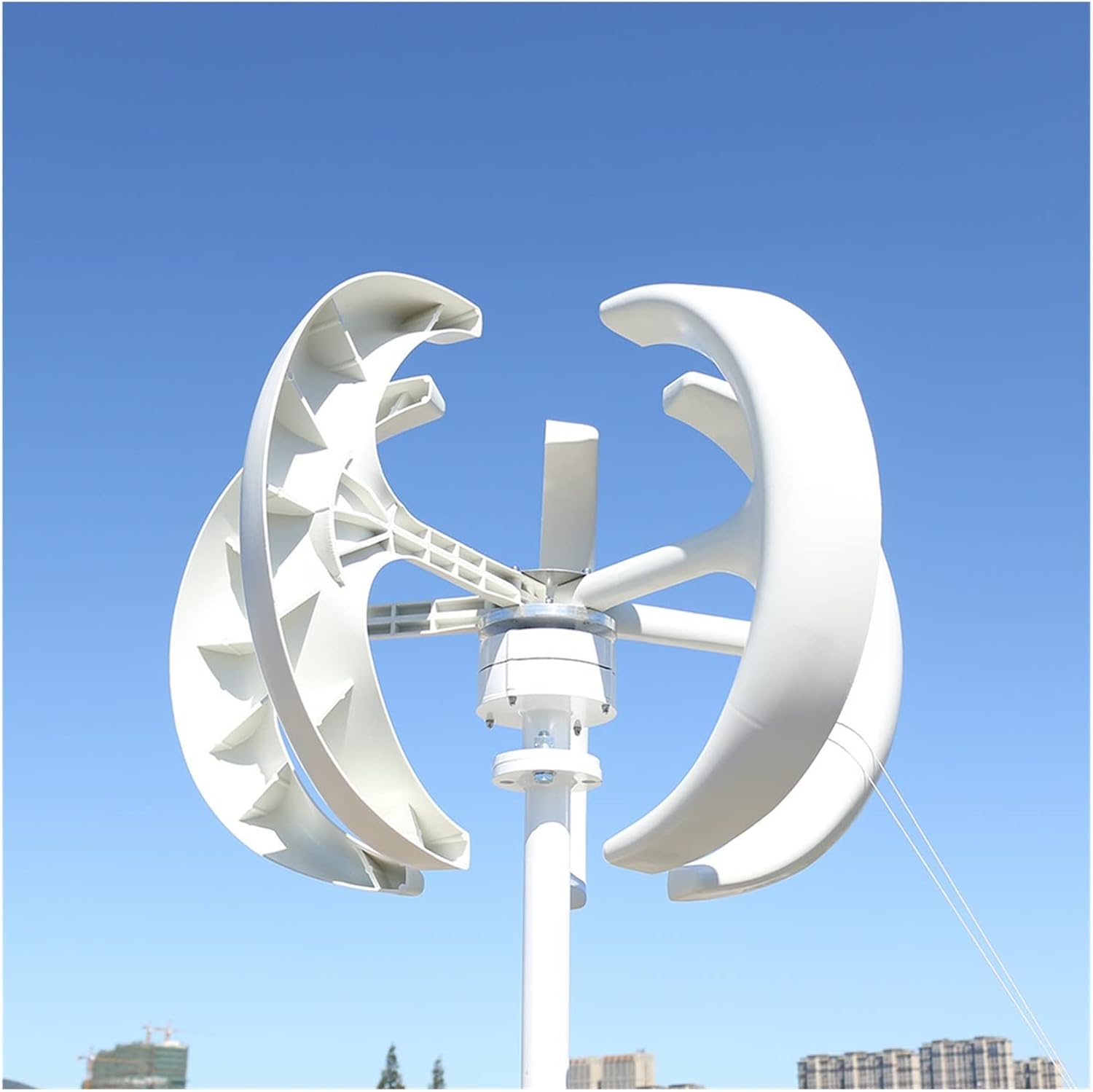 Industrial Wind Turbine Generator Wind Turbine Generator, 100w 200w 300w 5 Blades Vertical Axi Wind Turbines Generator Lantern 12V 24V Wind Turbines Kit Solar and Wind Power Parts(Red,24V_300W)