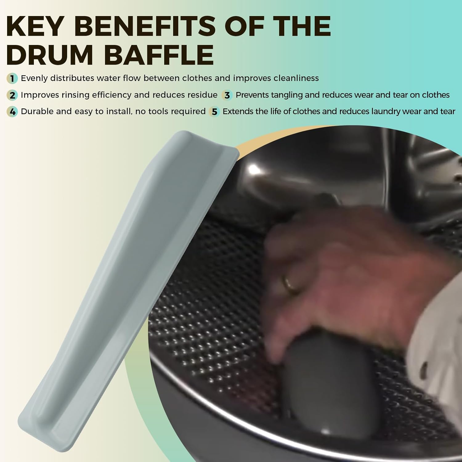 3 PACK WPW10283356 Washer Drum Baffle Compatible with Whirlpool Maytag Amana, Front Load Washer Drum Baffle Replacement Replaces W10283356 AP6018619 PS11751921