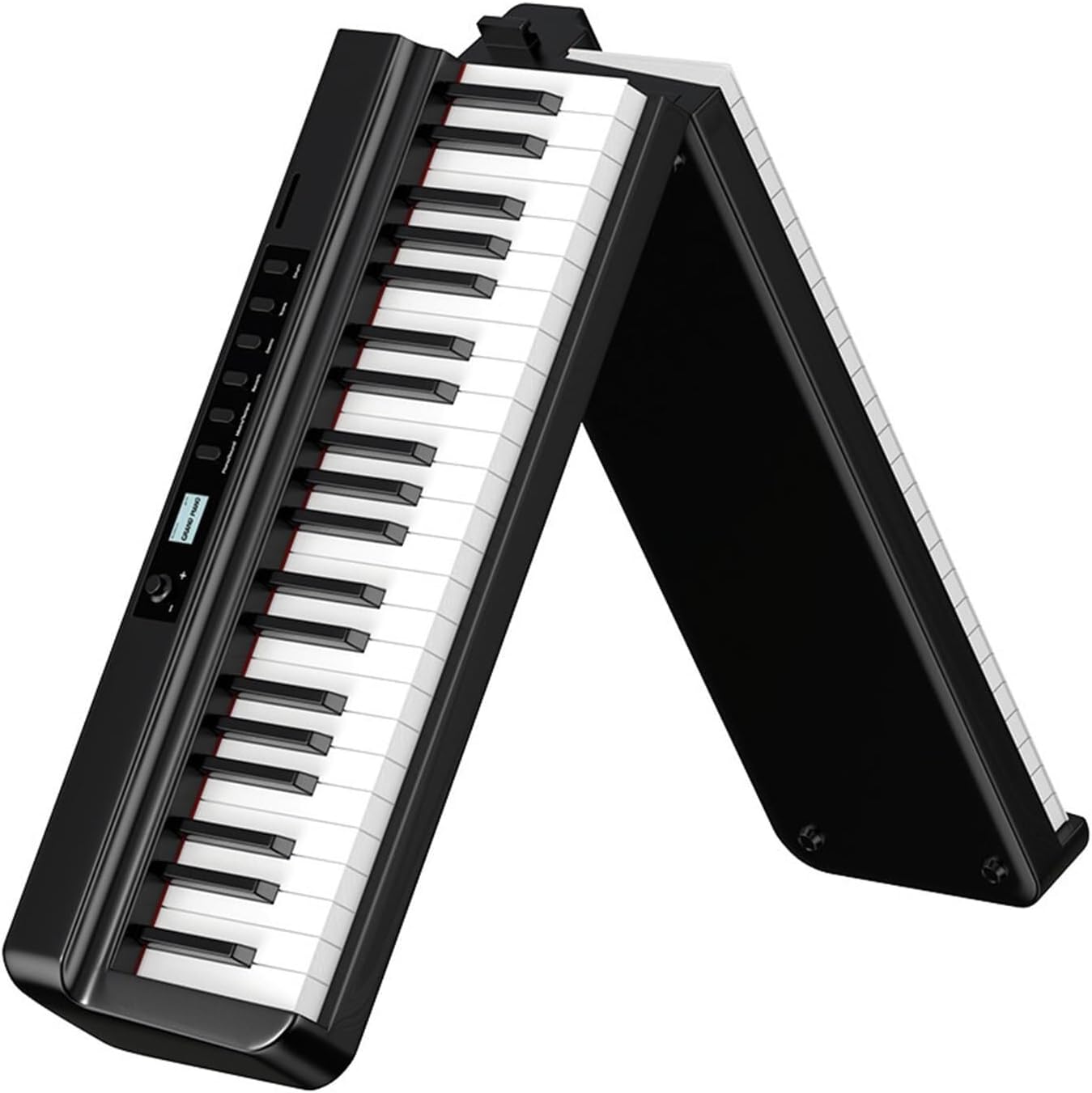88 Keys Foldable Keyboard Piano, Full Size Touch-Sensitive Digital Piano with Bluetooth MIDI, Dual Speakers, Portable & Rechargeable for Beginners (Black)