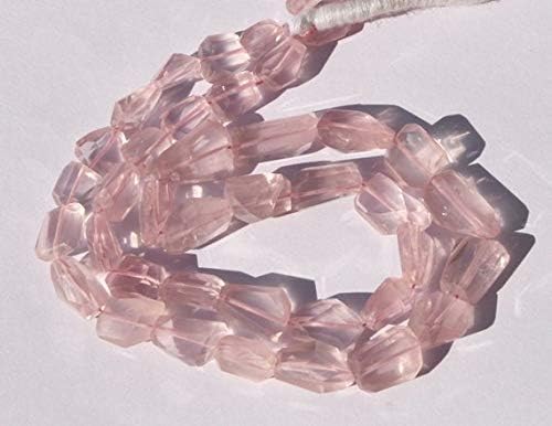 13 inch natural beads strand of 10x7-17x8mm faceted tumble rose quartz gemstone briolletes beads for DIY jewelry - necklace, bracelet, earring, ring.