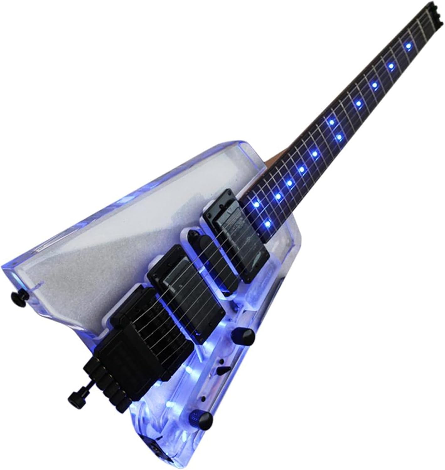 Headless Portable Travel Guitar Acrylic Body Rosewood Fingerboard mini Electric Guitar Professional Headless Guitar