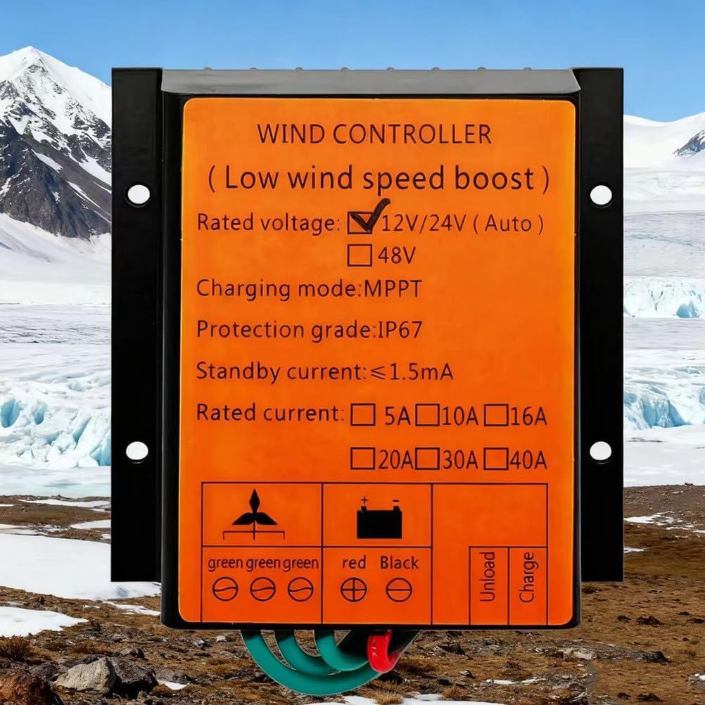 5000W Battery Charge Regulator-12V 24V 48V DC AC Wind and Solar Hybrid MPPT Controller Regulator for Wind Turbines Generators (Yellow),Yellow,220V