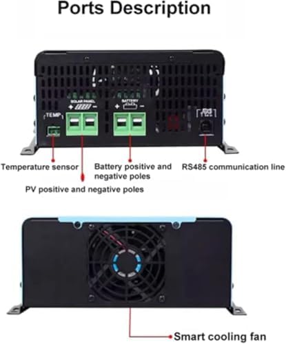 120A MPPT Solar Charge Controller for Wind & Solar Power, Automatic Recognition with LCD Display, Regulator for Lead Acid Batteries, Efficient PV Load Management