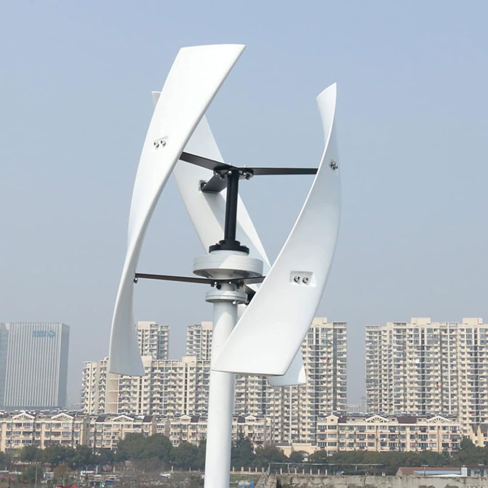 Vertical Axis Wind Turbine Generator 400w, X Type Wind Energy Power Motor with MPPT Controller Low Noise(White 24v
