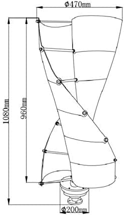 Wind Generator Turbine, 9000W Withhigh Power Wind Turbine Vertical Axis Auto Windward Lantern Wind Generator Kit for Home, Boat
