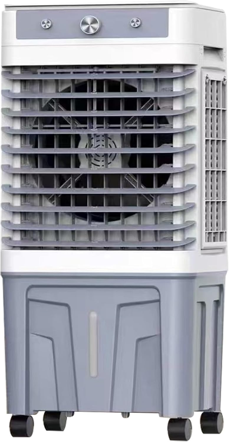 3 in 1 Commercial Evaporative Air Cooler Fan, Swamp Cooler Air Conditioner with 3 Speeds, Industrial Air Conditioning Fan with 120°Oscillation, Large Water Tank, Powerful Motor for Efficient Cooling(G