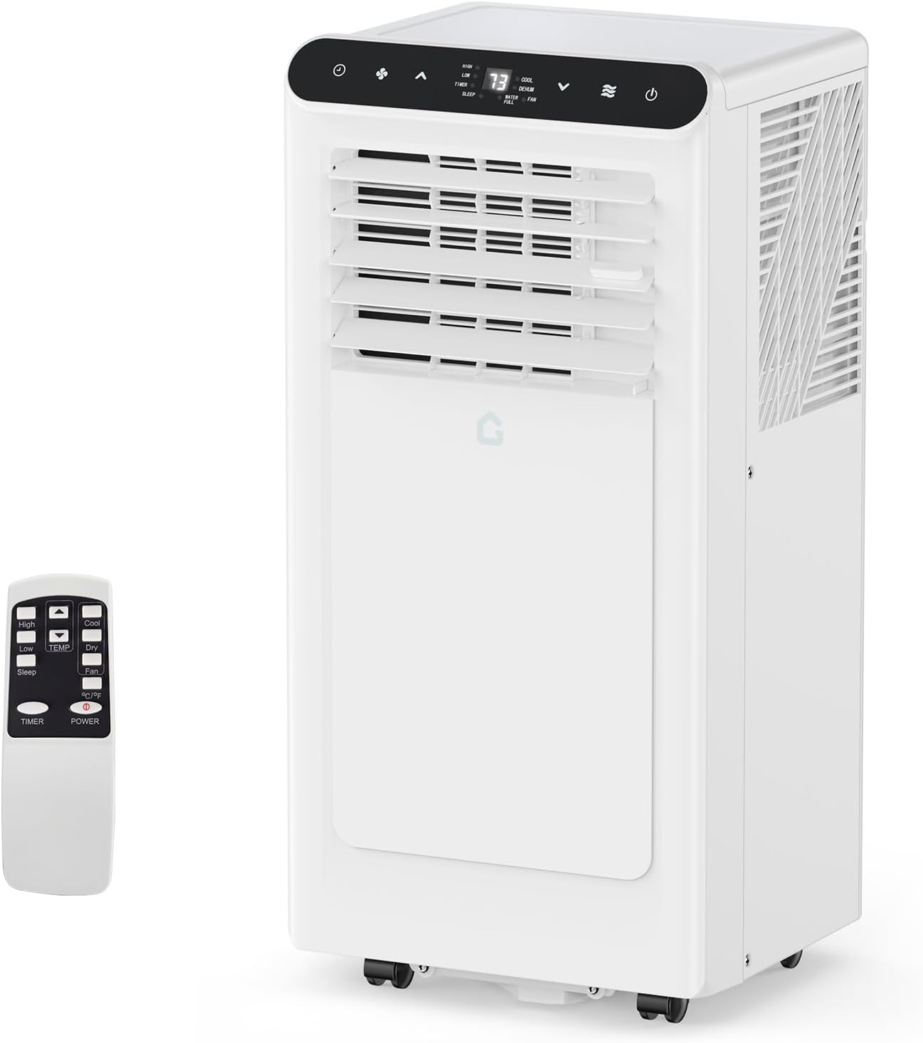 GarveeHome 10,000 BTU Portable Air Conditioner with 3 in-1 Cooling, Dehumidifier & Fan, Covers Up to 450 Sq.Ft, 24-Hour Timer, Remote Control Included, Ideal for Bedrooms，White+Black Top Cover