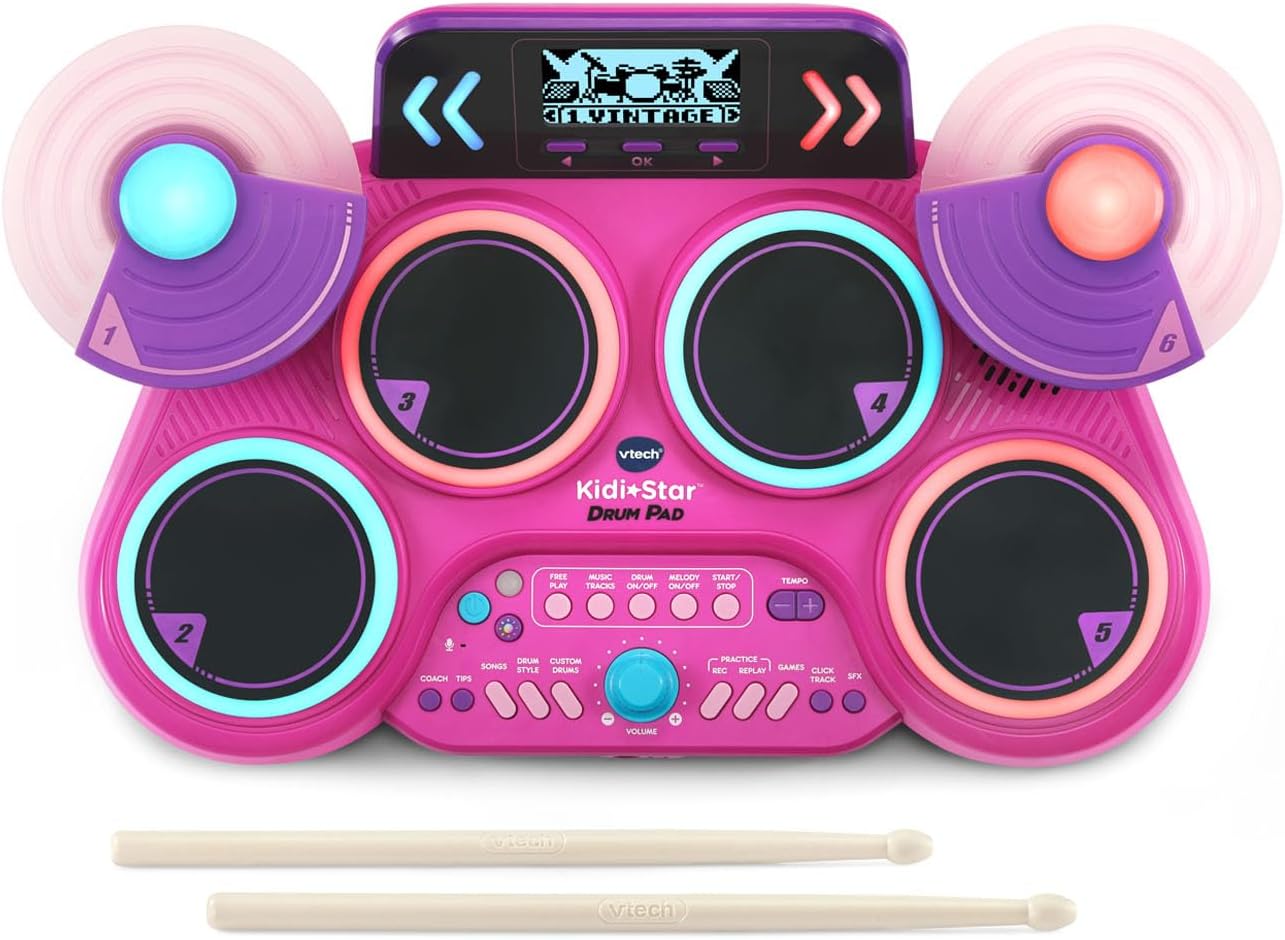 VTech Kidi Star Drum Pad, Pink