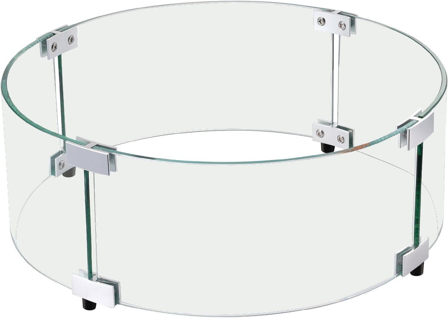 Fire Pit Wind Guard, 29 x 8 inch Round Glass Flame Shield, 0.24-Inch Thick Fire Table Accessory, Clear Tempered Glass Flame Guard for Propane, Gas, Outdoor, Patio, Backyard