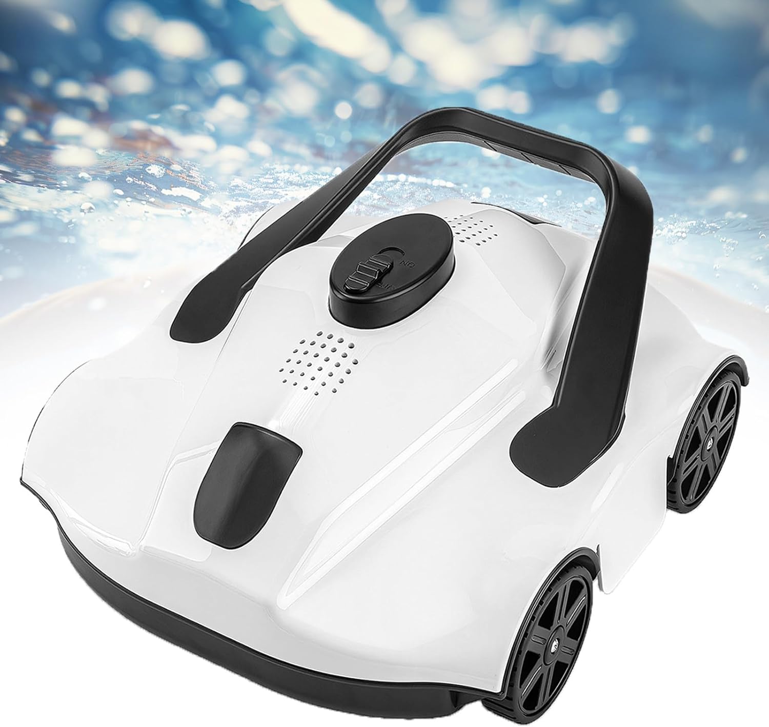 Cordless Robotic Pool Cleaner, Automatic Pool Vacuum with App, Lasts up to 130 Mins, Ultra-fine Dual Filter Applies to for Above/In-Ground Pools up to 1,076 Sq.ft,White