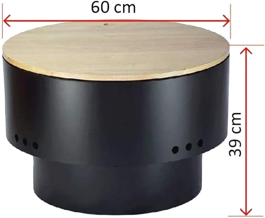 Outdoor Multifunctional Metal Fire Pit Garden BBQ Firepit Brazier Round Table Stove Patio Heater, 27.5 Inch, Thick Solid Steel DIY C