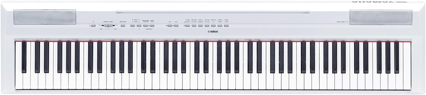 Yamaha P115 88-Key Weighted Action Digital Piano with Sustain Pedal, White