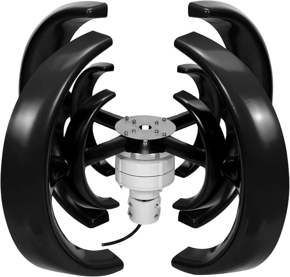 LiuSj JUnSt 9000W Vertical Axis Wind Turbines Generator Lantern 4 Blades Motor Kit Windmill Energy Charge Turbines for Home Camping(Black)