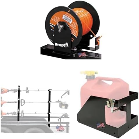 Buyers Products LT40, LT21, LT32,Trailer Rack Kit for Landscaping – Trimmer Rack, Locking Gas Can Holder & Line Spool Bracket for Open or Enclosed Utility Trailers