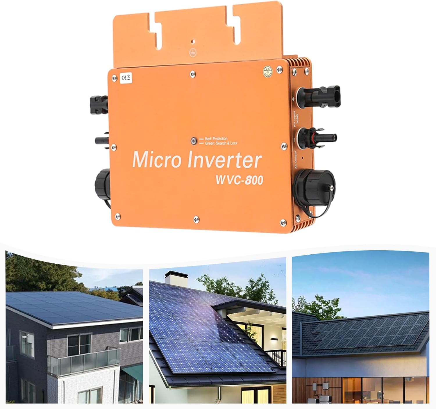 800W Solar Power Inverter, 120V Solar Power Inverter with LCD Display, Full Digital SPWM Control Technology, Pure Sine Wave Inverter for Outdoor/Camping/RV/Truck/Boat(Gold)