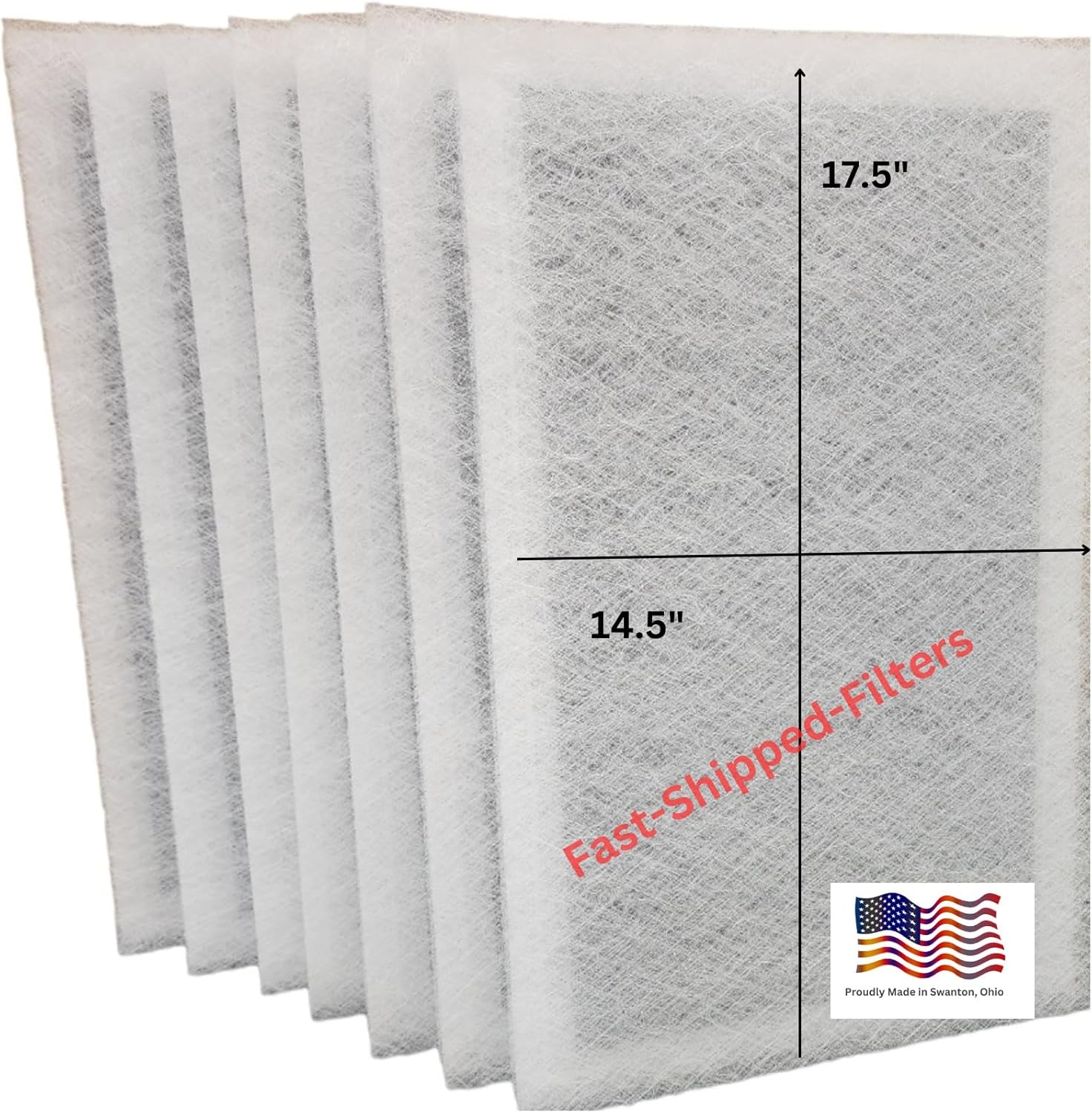 Fast-Shipped-Filters 7 Pack 16x20 Replacement Filter Pads Compatible with MicroPower Guard One Hour Air Cleaner 16x20 Refill White