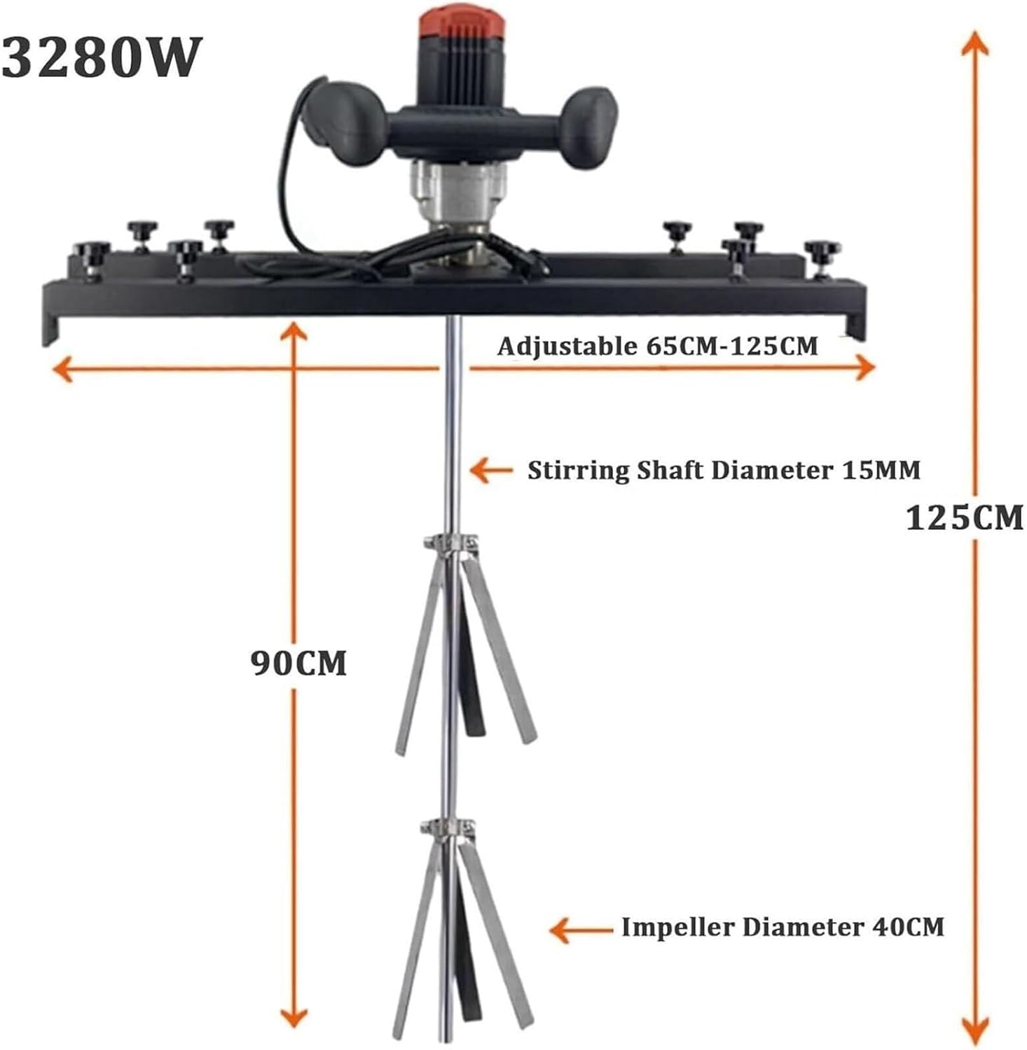 Barrel Drum Stirrer, IBC Paint Stirring Machine, 3280w Electric Tank Mixer Machine with Support Hanger, Paint Mixing Equipment for Ink Dissolver Agitator