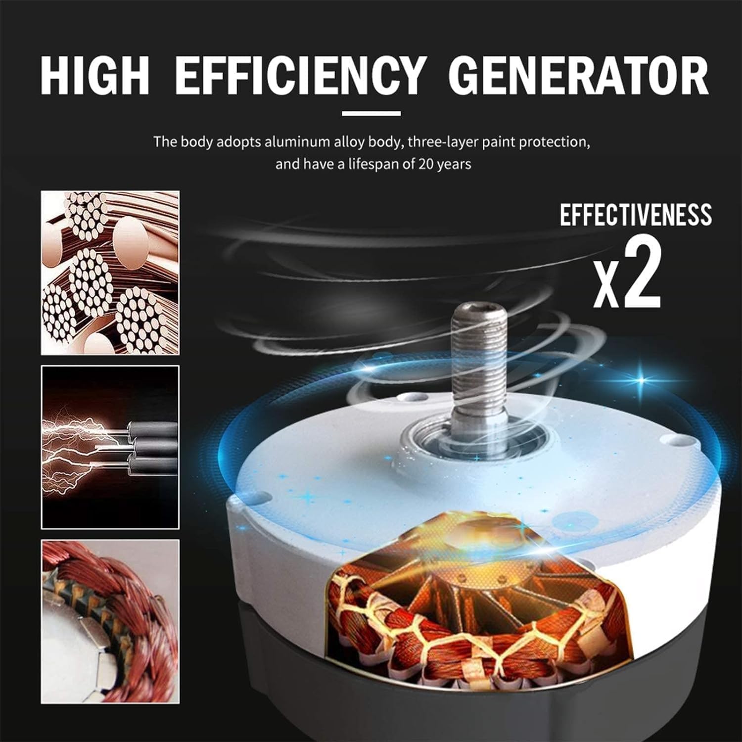 CHRISK Wind Turbine 12000W 3 Blade Wind Vertical Axis Generator 3 Phase AC Permanent Magnet Generator Wind Turbine Kit