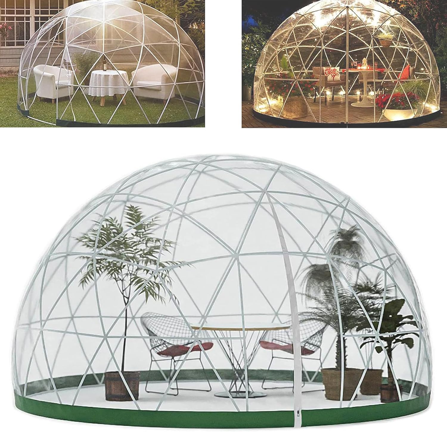Outdoor Garden Dome, 3.6 * 2.2m PVC Dome Tents, Transparent Greenhouse Garden Bubble Tent, Party
