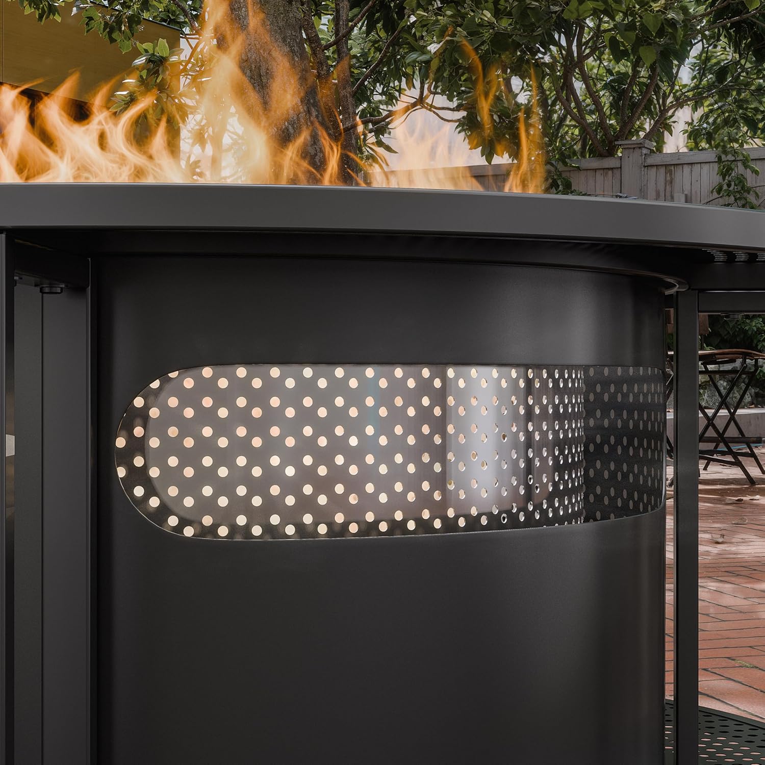 Kurapika 37 inch Smokeless Firepit with Removable Base for Ash, Wood Burning Fire Pits for Camping, Low Smoke for Outside, Easy for Cleaning, Ideal for 6 or More People