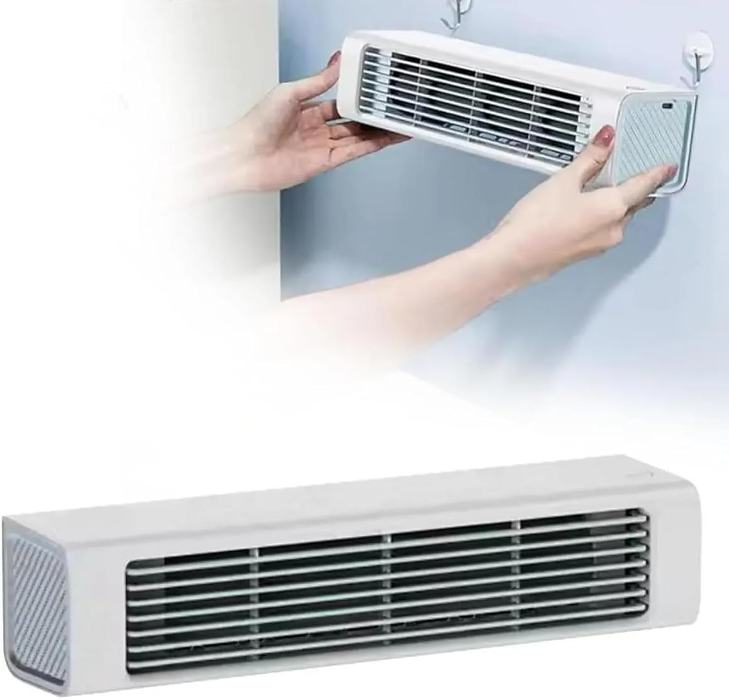 Portable Wireless Air Conditioner Fan, No Drilling Wall Mounted Cooling Fan, 3 Speed Air Cooler for Bedroom, Office, Home, Car with Instant 10s Cooling(White,White)