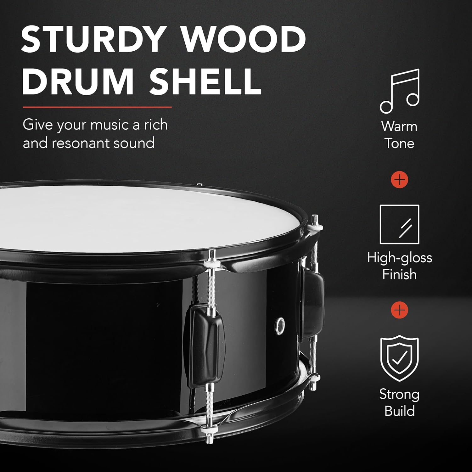 Best Choice Products 5-Piece Full Size Complete Adult Drum Set w/Cymbal Stands, Stool, Drum Pedal, Sticks, Floor Tom - Black