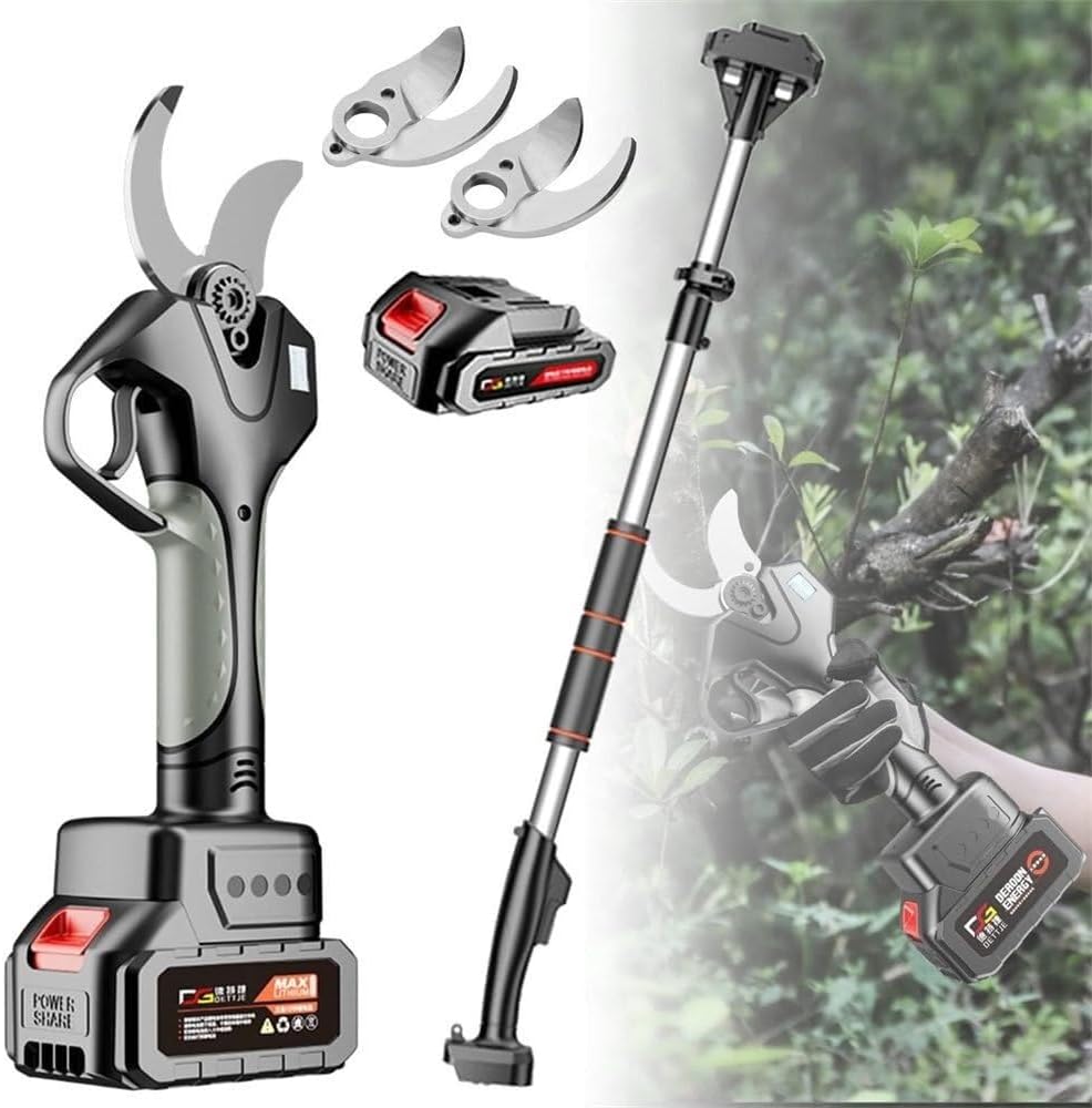 Electric Garden Secateur, Portable and Wireless Design, Easy Operate, Electric Pruning Shears(2Battery)