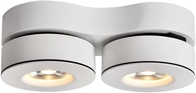 Nordic Style Foldable Downlight 2 Bulb Spotlights 12W LED Surface Installation Living Room Lamp Aluminum Ceiling Lamp Rotatable COB Wall Spotlight Outdoor Lights ( Color : White , Size : Warm Light )