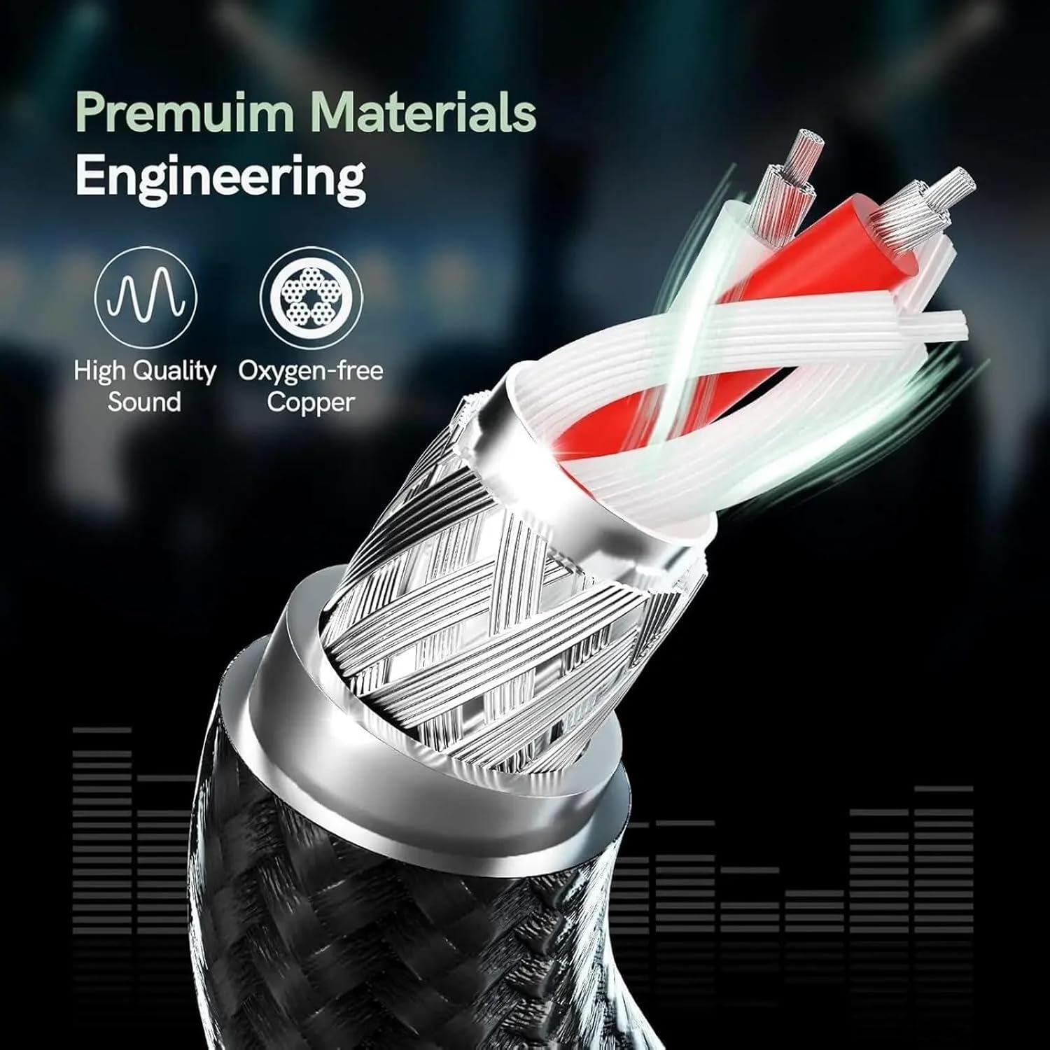 Guitar Audio Cable Stereo Cable 1/4 Male to 1/8 Male TRS Bidirectional Cord for Headphone Guitar Mixer Laptop Amp(Pack of 3,300Cm)